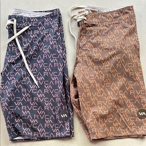 RVCA Men's Board Shorts Bundle (32) - Black and Brown